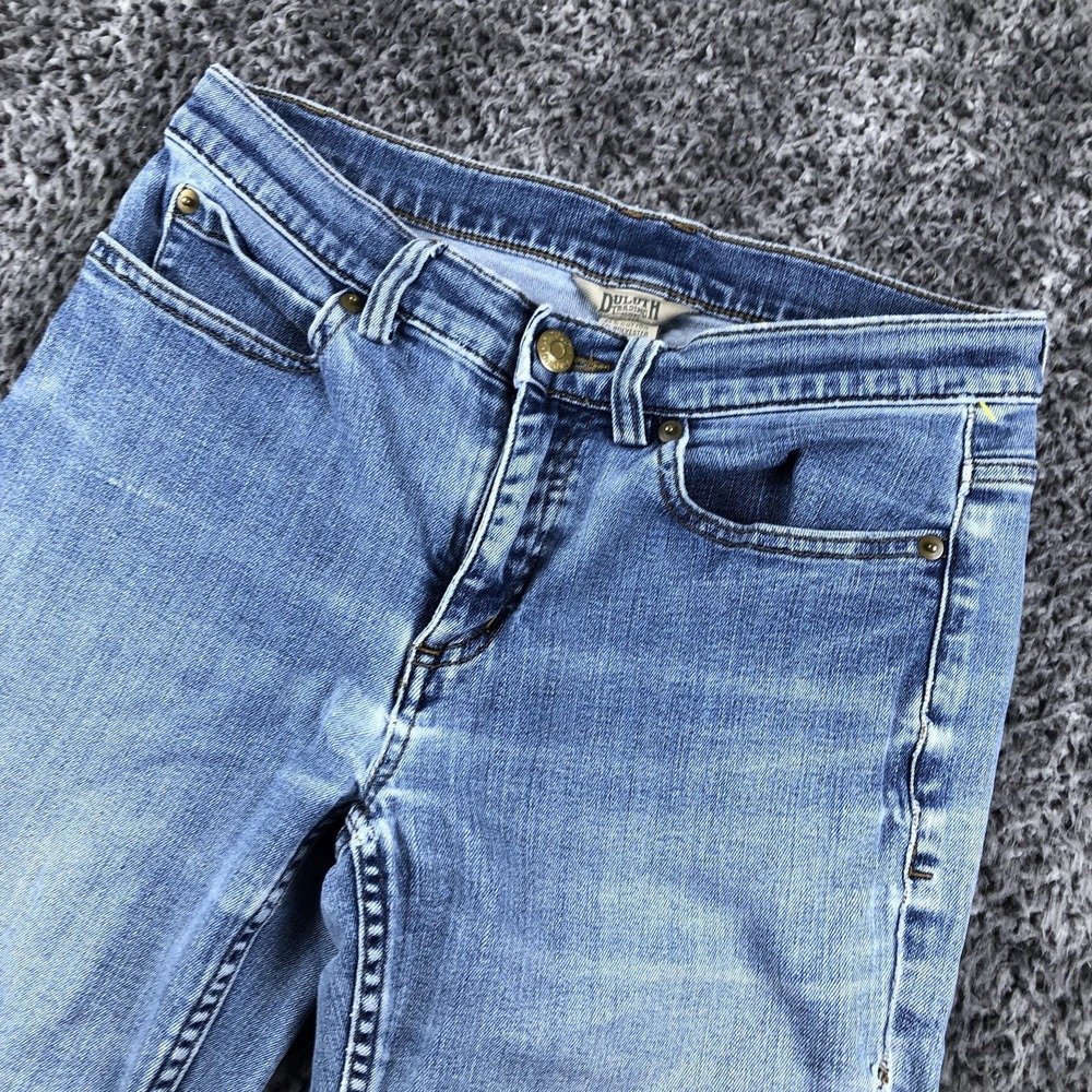 Duluth Trading Co Jeans‎ Womens 4x29 Blue Light Wash Straight Denim Stretch